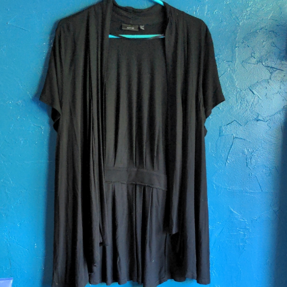 Apt. 9 Women's Black Open Front Top XL